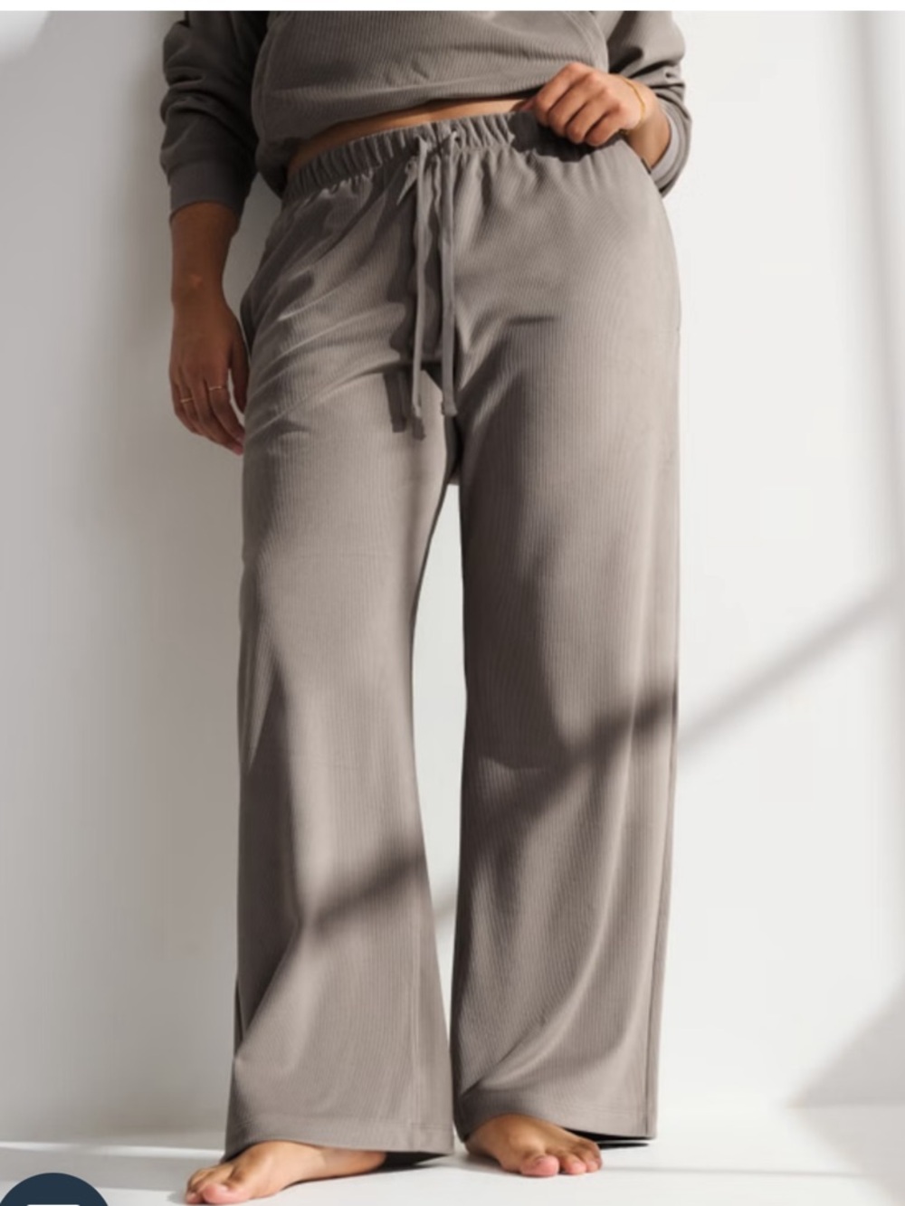 Wide Leg Lounge Pants in Taupe
